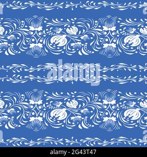 Niedliches Muster in kleiner Blume. Kleine bunte Blumen. Blauer Hintergrund. Nahtloses Blumenmuster. Kleine niedliche einfache Frühlingsblumen. Designkonzept für f Stock Vektor