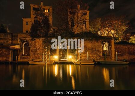 In Venedig bei Nacht, Venetien, Italien, Europa Stockfoto