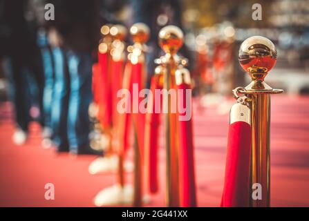Roter Teppich bei einer Preisverleihung in Moskau, Russland Stockfoto
