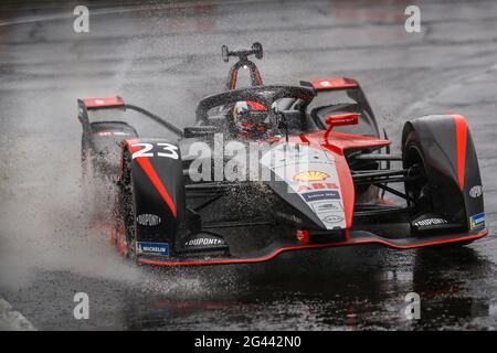 Puebla, Mexiko. Juni 2021. 23 Buemi Sébastien (SWI), Nissan e.Dams, Nissan IM02, Aktion während des Puebla ePrix 2021, 5. Treffen der Formel-E-Weltmeisterschaft 2020-21, auf dem Autodromo Miguel E. Abed vom 18. Bis 20. Juni in Puebla, Mexiko - Photo Xavi Bonilla / DPPI Credit: DPPI Media/Alamy Live News Stockfoto