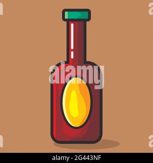 Vektorgrafik Bierflasche in flacher Ausführung Stock Vektor