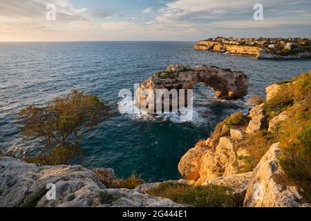 Es Pontas Felsbogen in der Nähe von Santanyi, Mallorca, Balearen, Katalonien, Spanien Stockfoto