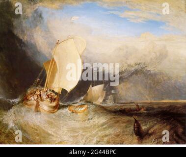 Joseph Mallord William Turner - Fischerboote mit Hickern, die für Fische feilschen Stockfoto