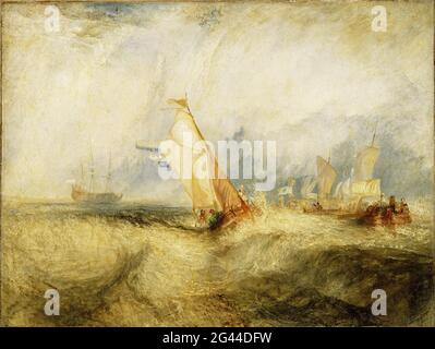 Joseph Mallord William Turner - Van Tromp geht vor seine Meister zu bitten Schiffe ein Meer bekommen eine gute Benetzung Stockfoto