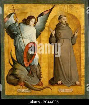 Juan De Flandes - die Heiligen Michael und Franziskus Stockfoto