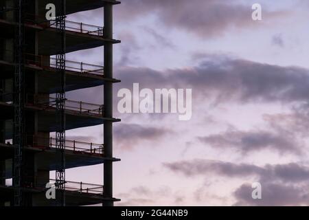 Hochhaus im Bau. Stockfoto