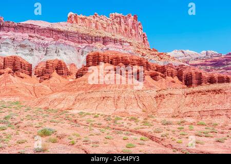 The Castle Rock Formation, Capitol Reef National Park, Utah, USA, Nordamerika Stockfoto