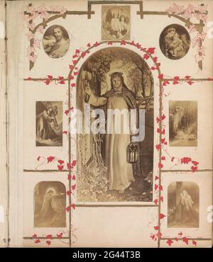 Fotoproduktion (vermutlich) eines Abdrucks von Moses in einem Korb. Teil des Albums mit Bildern von Sehenswürdigkeiten und Landschaften in England und von Kunst Stockfoto