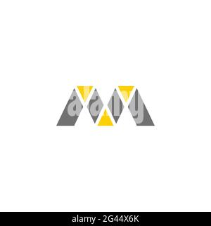 Buchstabe m Dreiecke geometrische einfache bunte Logo Vektor Stock Vektor