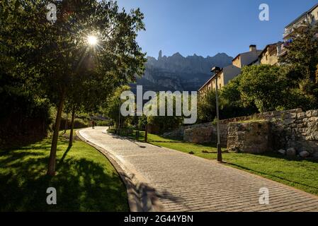 Die Canaleta Promenade in Monistrol de Montserrat (Bages, Barcelona, Katalonien, Spanien) ESP: Paseo de la Canaleta en Monistrol de Montserrat (España) Stockfoto