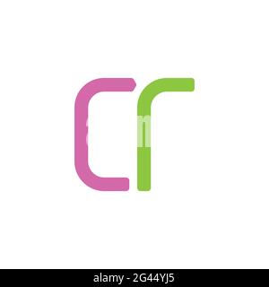 Letter cr einfache geometrische Schrift bunte Logo Vektor Stock Vektor