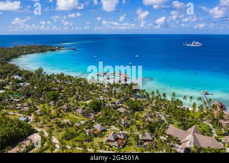 Luftaufnahme des Hotels Kia Ora Resort Stockfoto