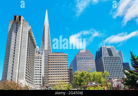 Blick auf den Portsmouth Platz, San Francisco, Kalifornien, USA Stockfoto