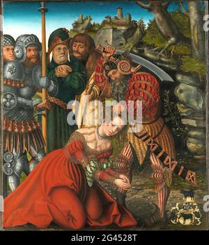 Lucas Cranach der Ältere - das Martyrium der heiligen Barbara Stockfoto