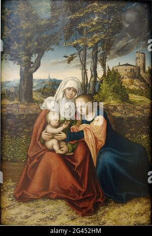 Lucas Cranach der Ältere - Jungfrau Kind mit St. Anne C 1520 Stockfoto