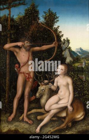 Lucas Cranach der ältere - Apollo und Diana Stockfoto