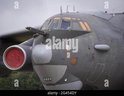 Moskau, Russland - 29. August 2020: Internationales Militär-Technisches Forum Armee-2020 Bodenflugzeugauslage Stockfoto