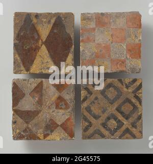 Vier Kacheln mit verschiedenen Musterüberprüfungen. Vier Kacheln mit verschiedenen Musterüberprüfungen. Stockfoto