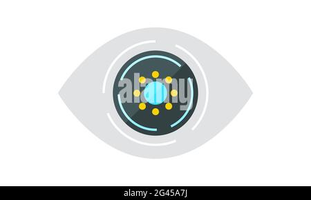 Bionisches Augensymbol aus einem künstlichen Vektorbild Stock Vektor