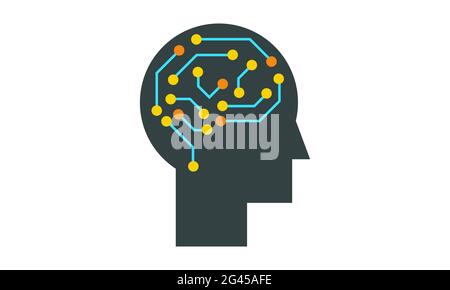 Symbol für künstliche Intelligenz menschliches ai-Vektorbild Stock Vektor