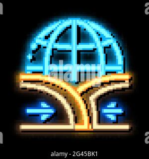 Global Action Ground Movement Neon Glow Icon Illustration Stock Vektor