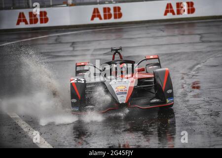 Puebla, Mexiko. Juni 2021. 23 Buemi Sebastien (SWI), Nissan e.Dams, Nissan IM02, Aktion während des Puebla ePrix 2021, 5. Treffen der Formel-E-Weltmeisterschaft 2020-21, auf dem Autodromo Miguel E. Abed vom 18. Bis 20. Juni in Puebla, Mexiko - Foto Xavi Bonilla / DPPI / LiveMedia Kredit: Independent Photo Agency/Alamy Live News Stockfoto