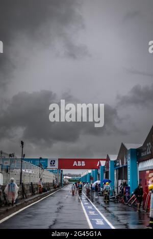 Puebla, Mexiko. 19. Juni 2021. Pitlane-Ambiente während des Puebla ePrix 2021, 5. Treffen der Formel-E-Weltmeisterschaft 2020-21, auf dem Autodromo Miguel E. Abed vom 18. Bis 20. Juni in Puebla, Mexiko - Photo Germain Hazard / DPPI / LiveMedia Credit: Independent Photo Agency/Alamy Live News Stockfoto