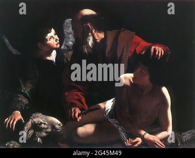 Michelangelo Merisi Da Caravaggio - Sacrifice Isaac 1605 Stockfoto