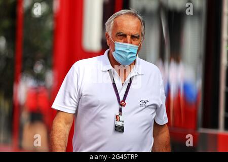 Le Castellet, Frankreich. Juni 2021. Giorgio Piola (ITA) Journalist. Großer Preis von Frankreich, Samstag, 19. Juni 2021. Paul Ricard, Frankreich. Quelle: James Moy/Alamy Live News Stockfoto