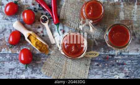 Sauce Aus Einem Stück. Kochen zu Hause. Stockfoto