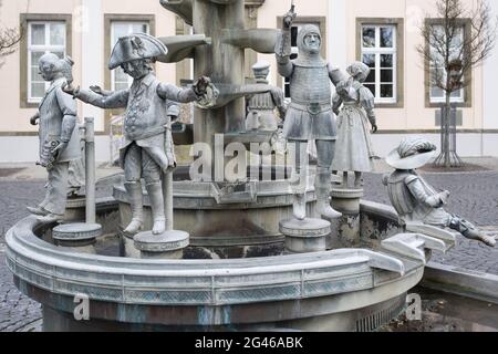 Bürgerbrunnen am Rathaus spuare, Lippstadt, Westfalen, Deutschland Stockfoto