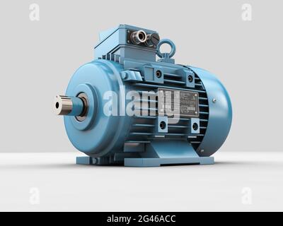 3d-Rendering des Elektromotors, einschließlich Clipping Path. Stockfoto