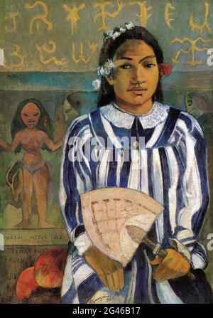 Paul Gauguin - die Vorfahren von Tehamana oder Tehamana hat viele Eltern Merahi Metua No Tehamana Stockfoto