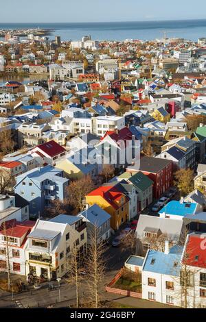 Das Stadtbild der isländischen Hauptstadt Reykjavik Stockfoto