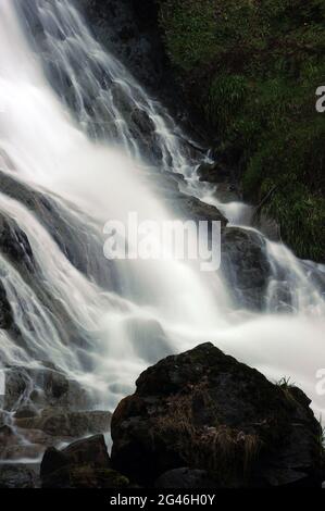 Nördlicher Bach von Gray Mare's Tail / Rhaeadr Y Parc Mawr. Stockfoto