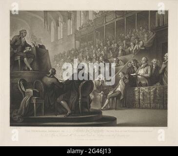 Rede von Lodewijk XVI; die denkwürdige Ansprache von Lewis dem Sechzehnten an der Anwaltskammer der Nationalversammlung. Louis XVI ist eine Rede für die nationale Konvention. Text in englischer Sprache im Undermaster. Stockfoto