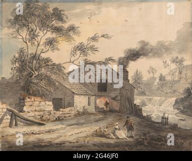 Paul Sandby - Eisenschmiede am Fluss Kent, Westmorland Stockfoto