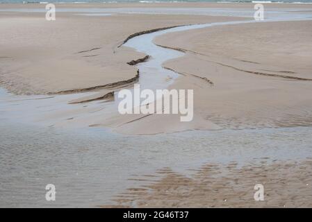 Sandbank an der Küste der deutschen Nordseeinsel Borkum bei Ebbe Stockfoto