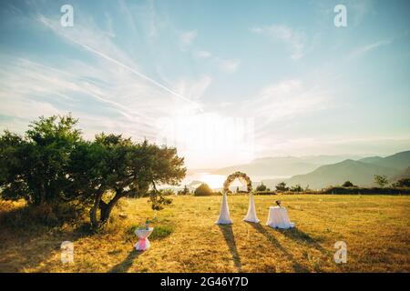 Hochzeit in den Bergen Stockfoto