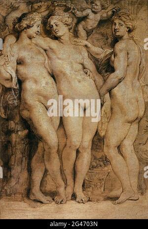 Peter Paul Rubens - Drei Grazien 1620 Stockfoto