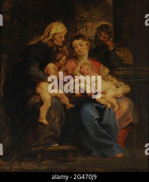 Peter Paul Rubens - La Sagrada familia con Santa Isabel Y San Juan Stockfoto