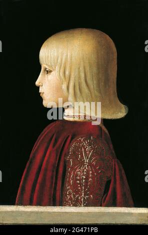 Piero della Barbarina - Porträt eines Jungen Guidobaldo Da Montefeltro Stockfoto