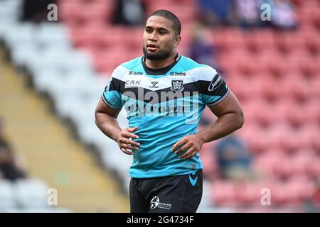 Leigh, Großbritannien. Juni 2021. Chris Satae (10) von Hull FC während des Spiels in Leigh, Vereinigtes Königreich am 6/19/2021. (Foto von Craig Thomas/News Images/Sipa USA) Quelle: SIPA USA/Alamy Live News Stockfoto