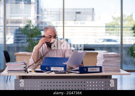 Erfahrener männlicher Buchhalter im Budgetplanungskonzept Stockfoto