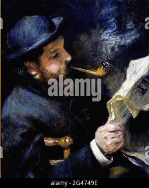 Pierre-Auguste Renoir - Claude Monet Reading 1872 Stockfoto