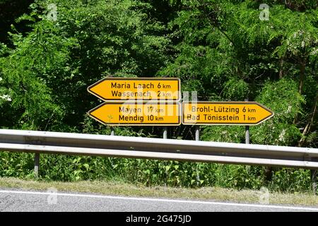 Verkehrsschild in der Eifel Stockfoto