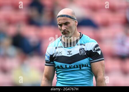 Leigh, Großbritannien. Juni 2021. Danny Houghton (9) von Hull FC während des Spiels in Leigh, Vereinigtes Königreich am 6/19/2021. (Foto von Craig Thomas/News Images/Sipa USA) Quelle: SIPA USA/Alamy Live News Stockfoto