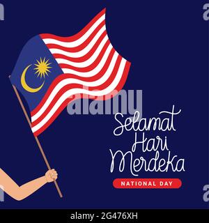 malaysia nationale Tageskarte Stock Vektor