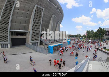 Budapest, Ungarn. Juni 2021. BUDAPEST, UNGARN - 19. JUNI, UEFA Euro 2020 Championship Group F Spiel zwischen Ungarn und Frankreich in der Puskas Arena am 19. Juni 2021 in Budapest, Ungarn. Alamy Live Nachrichten / Gabriella Barbara Kredit: Gabriella Barbara/Alamy Live Nachrichten Stockfoto