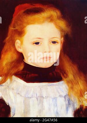 Pierre-Auguste Renoir - Kleines Mädchen Weiß Schürze Porträt Lucie Berard 1884 Stockfoto